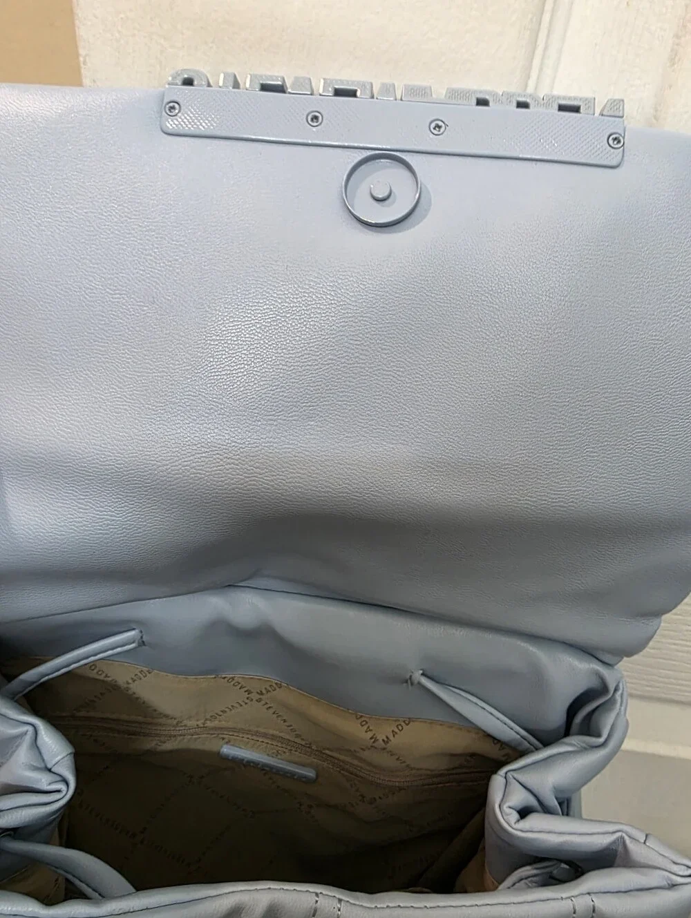 Steve Madden Bundle Olive Quilted Crossbody Bag And Baby Blue Book Bag